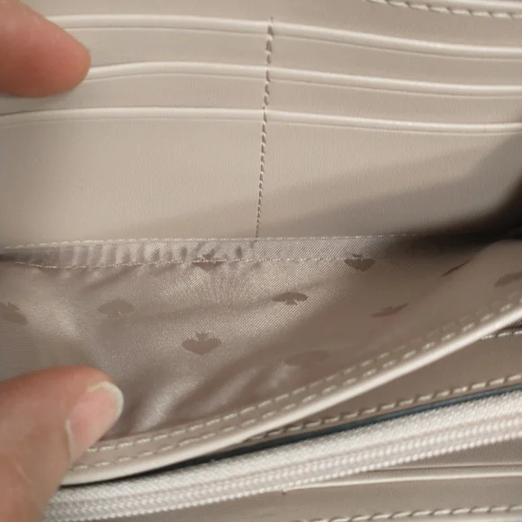 Kate Spade New York Laurel Way Neda Saffiano Leather Zip Around Wallet Tan - Picture 7 of 13